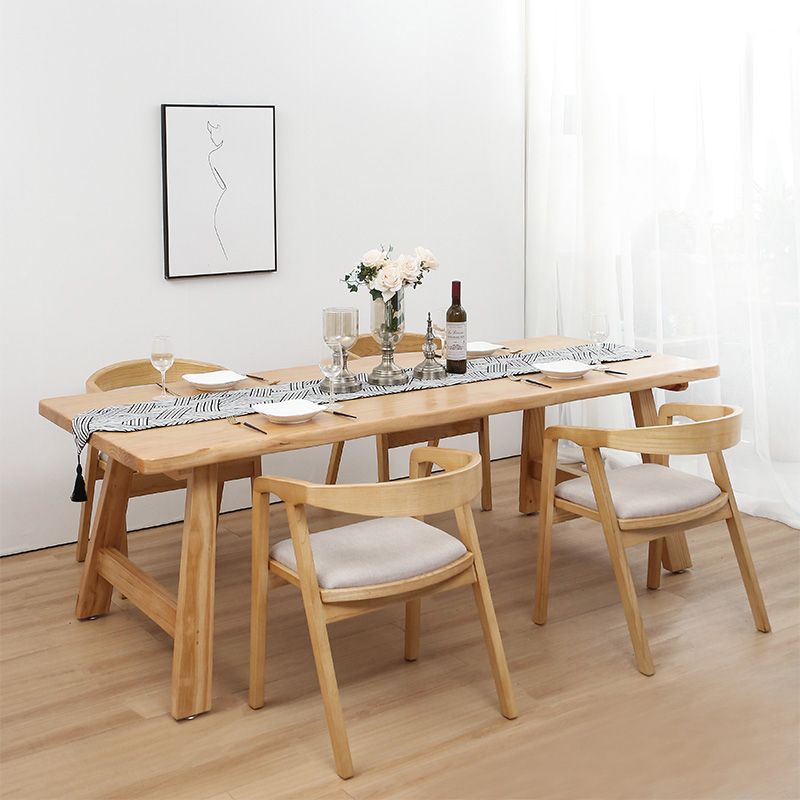 Solid Wood Top Dining Table Modern Simple Table with 4 Legs for Living Room Clearhalo 'Dining Tables & Seating' 'Dining Tables' 'dining_table' 'furn' 'furn_dining_table' 'Furniture' 'furniture_dining_table' 'Kitchen & Dining Furniture' 1200x1200_06dd5557-55f7-4515-a418-6a0a331541a4