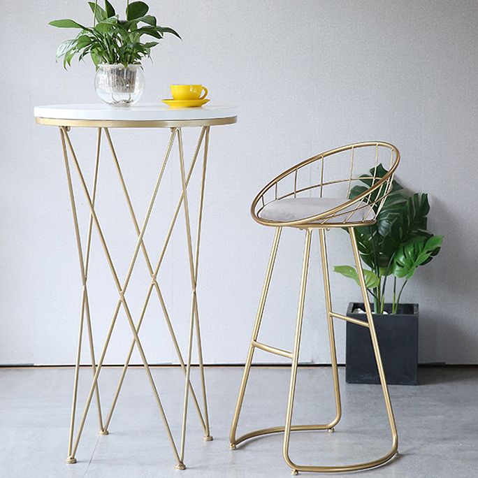 Contemporary Round Bar and Counter Stool Metal Stool with Sled Base Clearhalo 'Bar Furniture' 'Bar Stools' 'bar_stools' 'furn' 'furn_bar_stools' 'Furniture' 'furniture_bar_stools' 'Kitchen & Dining Furniture' 1200x1200_06ddfb2a-b656-4142-aecb-37b8b4a0ef68