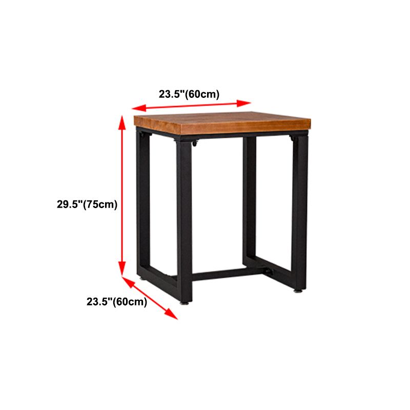 Solid Wood Dining Table Industrial Brown Top Dining Table with Black Frame Clearhalo 'Dining Tables & Seating' 'Dining Tables' 'dining_table' 'furn' 'furn_dining_table' 'Furniture' 'Kitchen & Dining Furniture' 1200x1200_06de0a3d-7078-4642-856a-e6f14bac338b