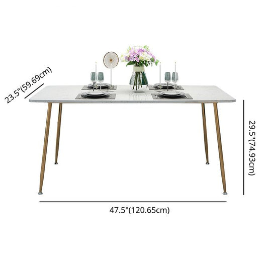 Scandinavian Faux Marble Top Dining Room Set with Rectangle Table and 4 Legs Base Dining Set Clearhalo 'Dining Room Sets' 'Dining Tables & Seating' 'dining_room_set' 'furn' 'furn_dining_room_set' 'Furniture' 'furniture_dining_room_set' 'Kitchen & Dining Furniture' 'kitchen&dining_furn' 'kitchen' 1200x1200_06df2ca0-c072-4fdb-8f9c-0170762cbe0b