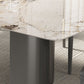 Luxury Double Pedestal Dining Table Sintered Stone Fixed Home Desk