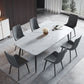Sintered Stone Dining Table 4 Legs Black Carbon Steel Base Rectangle Table for Home Clearhalo ' dining_table' 'Dining Tables & Seating' 'Dining Tables' 'furn' 'furn_dining_table' 'Furniture' 'furniture_dining_table' 'Kitchen & Dining Furniture' 'kitchen&dining_furn' 'kitchen' 'kitchen_dining_table' 1200x1200_06e2e13a-0ff2-49c2-af9b-466840c8d121