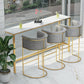 White Stone Bar Table Traditional Luxury Bar Table with Gold Base Clearhalo 'Bar Furniture' 'Bar Tables' 'bar_tables' 'furn' 'furn_bar_tables' 'Furniture' 'furniture_bar_tables' 'Kitchen & Dining Furniture' 1200x1200_06e44c6e-9c15-4573-9c4c-f9b1bdc607c5