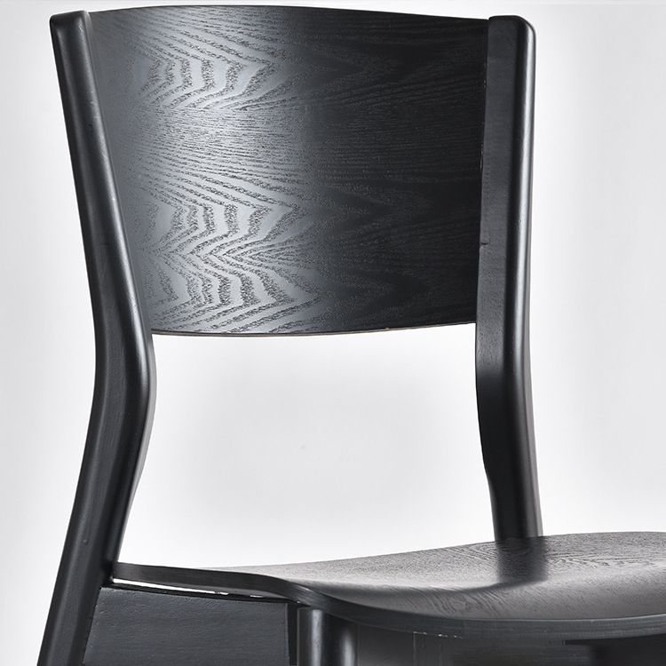 Chaise de salle à manger industrielle sans accoudoirs, chaise de cuisine à dossier ouvert en noir