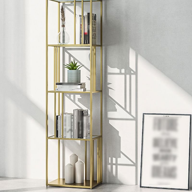 4-Shelf Modern Open Etagere Bookshelf with Iron Frame Glass Shelf Clearhalo 'Bookcases' 'Furniture' 'furniture_bookcases' 'kitchen' 'kitchen_bookcases' 'Living Room Furniture' 'Office Furniture' 1200x1200_06e69a17-cae5-4bf4-9516-77e9bd5d4008