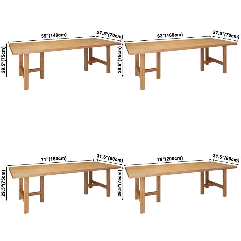Simple Kitchen Rectangle Dining Table Solid Wood Khaki Dining Table with Double Pedestal Bases Clearhalo ' dining_table' 'Dining Tables & Seating' 'Dining Tables' 'furn' 'furn_dining_table' 'Furniture' 'furniture_dining_table' 'Kitchen & Dining Furniture' 'kitchen&dining_furn' 'kitchen' 'kitchen_dining_table' 1200x1200_06e7ac6b-5c21-49dc-aa83-dd34ab116563
