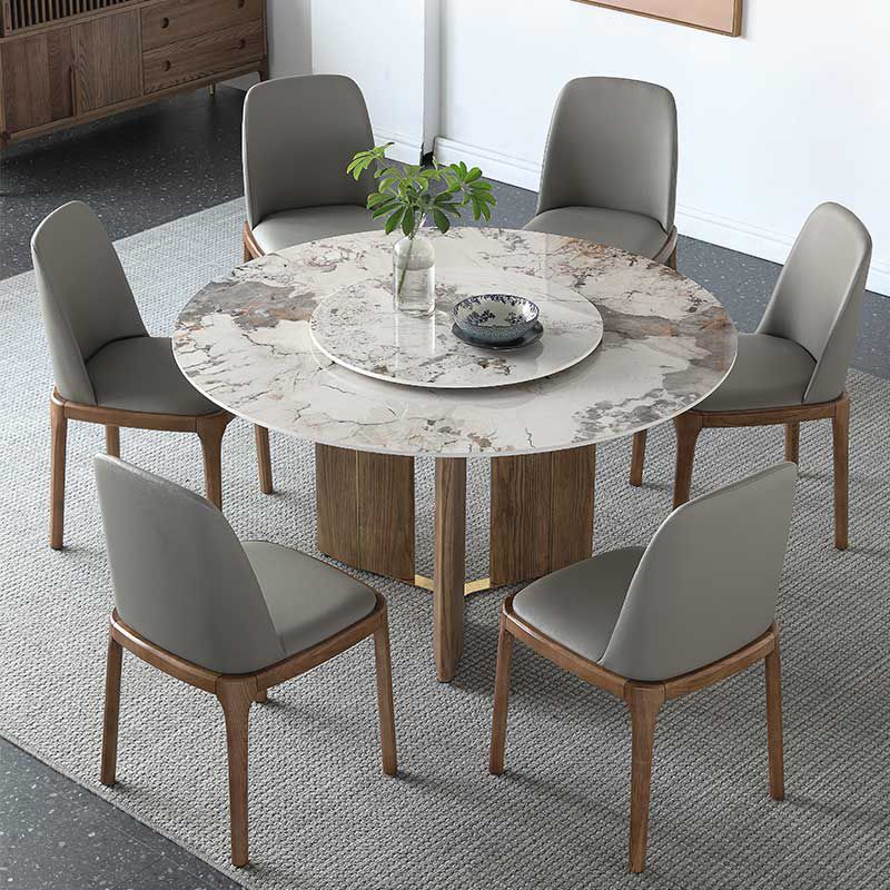 Modern 1/4/5/7 Pieces Dining Sintered Stone Dining Table Set with Wooden Legs for Kitchen Clearhalo 'Dining Room Sets' 'Dining Tables & Seating' 'dining_room_set' 'furn' 'furn_dining_room_set' 'Furniture' 'furniture_dining_room_set' 'Kitchen & Dining Furniture' 'kitchen&dining_furn' 'kitchen' 1200x1200_06e7f476-3883-4afe-8ab3-668fa69fcccb