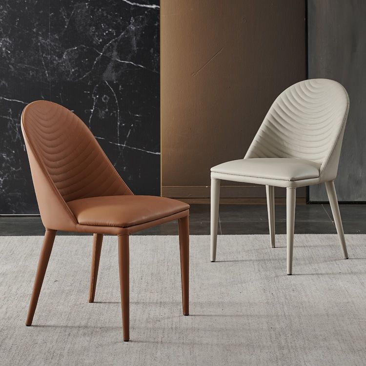 Contemporary Armless Solid Back Chairs Leather Dining Chair for Home Clearhalo 'Dining Chairs' 'Dining Tables & Seating' 'dining_chair' 'furn' 'furn_dining_chair' 'Furniture' 'Kitchen & Dining Furniture' 1200x1200_06e85372-f452-4979-bb51-b548d233d38d