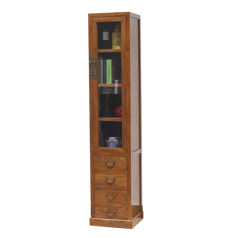 74.8" Tall 4 -drawer Accent Cabinet Solid Wood Glass Paned Chest Clearhalo 'Cabinets & Chests' 'cabinets_chests' 'furn' 'furn_cabinets_chests' 'Furniture' 'Living Room Furniture' 1200x1200_06eb6548-b6d8-4fda-8428-7751616e4d37