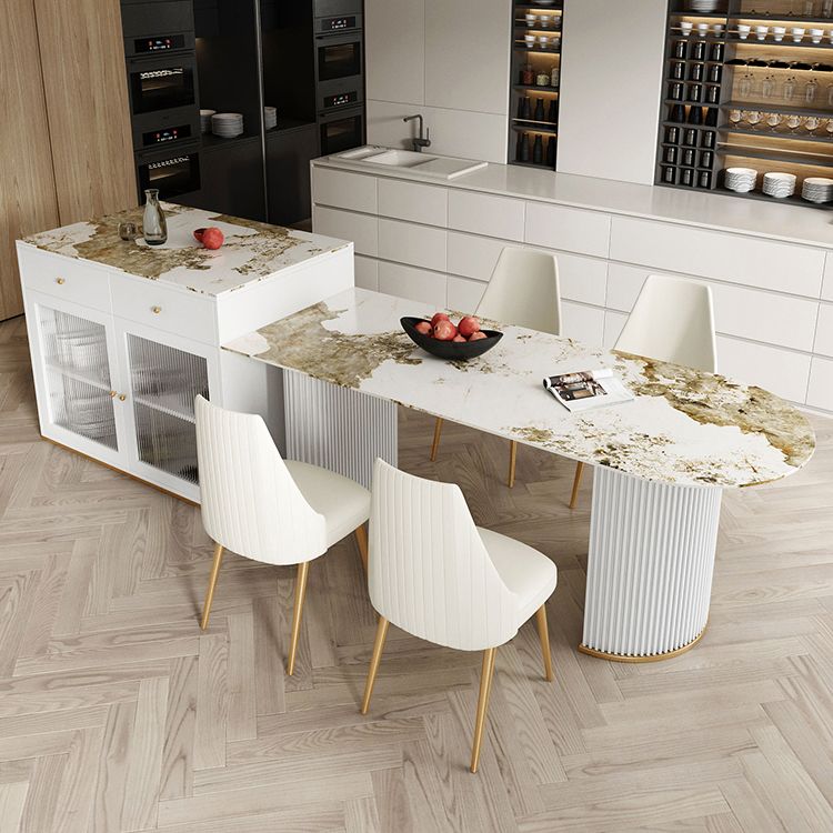 Metal Modern Free Form Indoor Table Sintered Stone Table for Kitchen and Dining Room Clearhalo ' dining_table' 'Dining Tables & Seating' 'Dining Tables' 'furn' 'furn_dining_table' 'Furniture' 'furniture_dining_table' 'Kitchen & Dining Furniture' 'kitchen&dining_furn' 'kitchen' 'kitchen_dining_table' 1200x1200_06ee8a9b-ec2f-46bd-8f37-30a0f4faac40