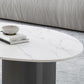 Table basse Glam de 15 po de hauteur, table de cocktail blanche simple en ardoise