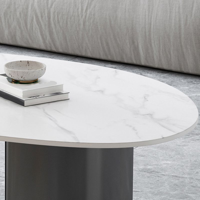 Table basse Glam de 15 po de hauteur, table de cocktail blanche simple en ardoise