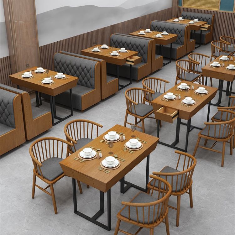 Industrial Style Dining Site Table Solid Wood Dining Room Furniture for Home Clearhalo ' dining_table' 'Dining Tables & Seating' 'Dining Tables' 'furn' 'furn_dining_table' 'Furniture' 'furniture_dining_table' 'Kitchen & Dining Furniture' 'kitchen&dining_furn' 'kitchen' 'kitchen_dining_table' 1200x1200_06ef69cf-de65-4680-83ed-6a22b6d32f08