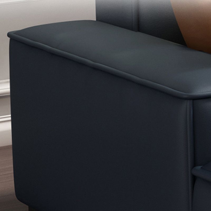 Faux Leather Loose Back Sofa & Chaise 137.8*74*31.5 Recessed Arm Sofa Clearhalo 'furn' 'furn_sectionals' 'Furniture' 'furniture_sectionals' 'Living Room Furniture' 'Sectionals' 1200x1200_06efe52d-2be6-4f69-8ba7-51db75cba662