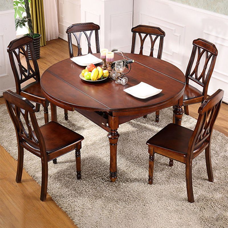 Traditional Solid Wood Dining Set Standard Height with Folding Top Dining Room Set Clearhalo 'Dining Room Sets' 'Dining Tables & Seating' 'dining_room_set' 'furn' 'furn_dining_room_set' 'Furniture' 'furniture_dining_room_set' 'Kitchen & Dining Furniture' 'kitchen&dining_furn' 'kitchen' 1200x1200_06f018e7-eeaa-45d8-bf6b-4180ed9d8990