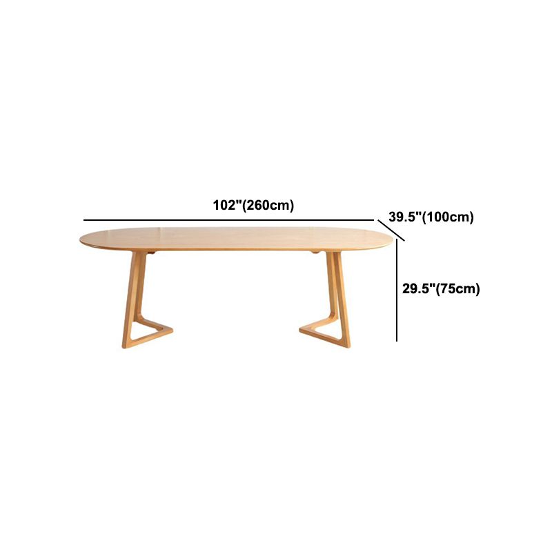 Modern Oval Pine Wood Dining Table Wood Base Home Dining Table Clearhalo 'Dining Tables & Seating' 'Dining Tables' 'dining_table' 'furn' 'furn_dining_table' 'Furniture' 'Kitchen & Dining Furniture' 1200x1200_06f08c47-dc7e-434f-8d0a-b1689c9e2778