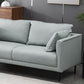 Contemporary Faux Leather Sofa with 2 Pillows Square Arm Settee