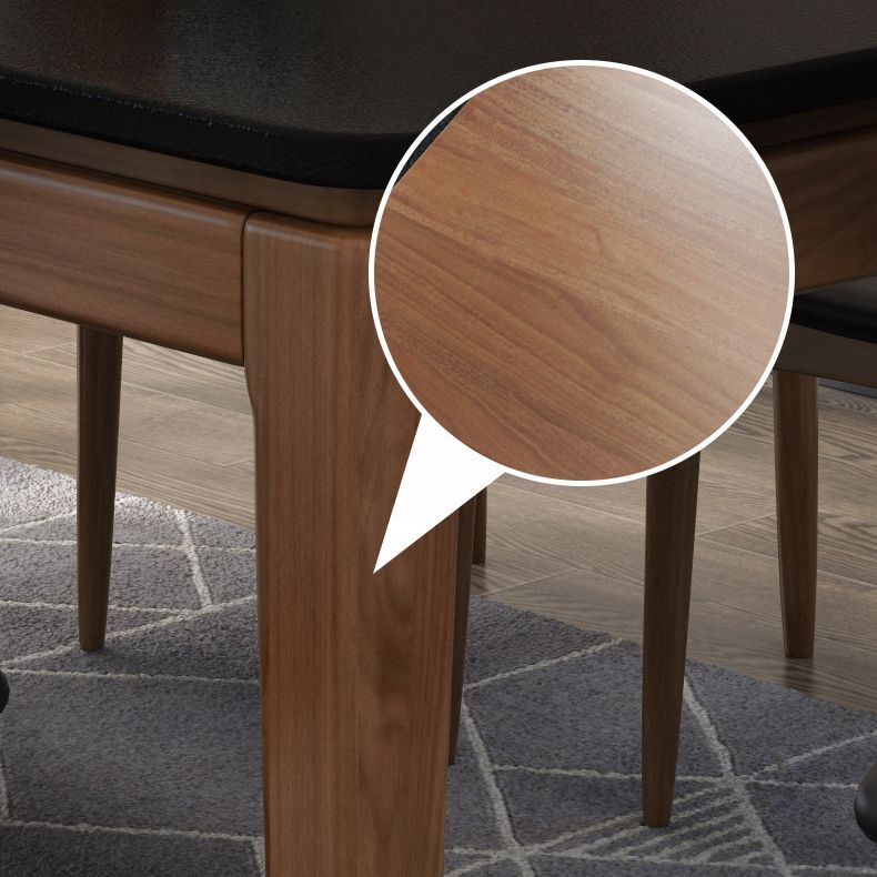 Rectangle Stone Top Table Mid-Century Modern Dining Table with 4 Wood Legs Clearhalo 'Dining Tables & Seating' 'Dining Tables' 'dining_table' 'furn' 'furn_dining_table' 'Furniture' 'Kitchen & Dining Furniture' 1200x1200_06f1927e-d598-44d8-bbc5-ae77b97a7764