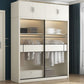 Armoire blanche moderne avec portes en verre armoire à chambre avec portes coulissantes