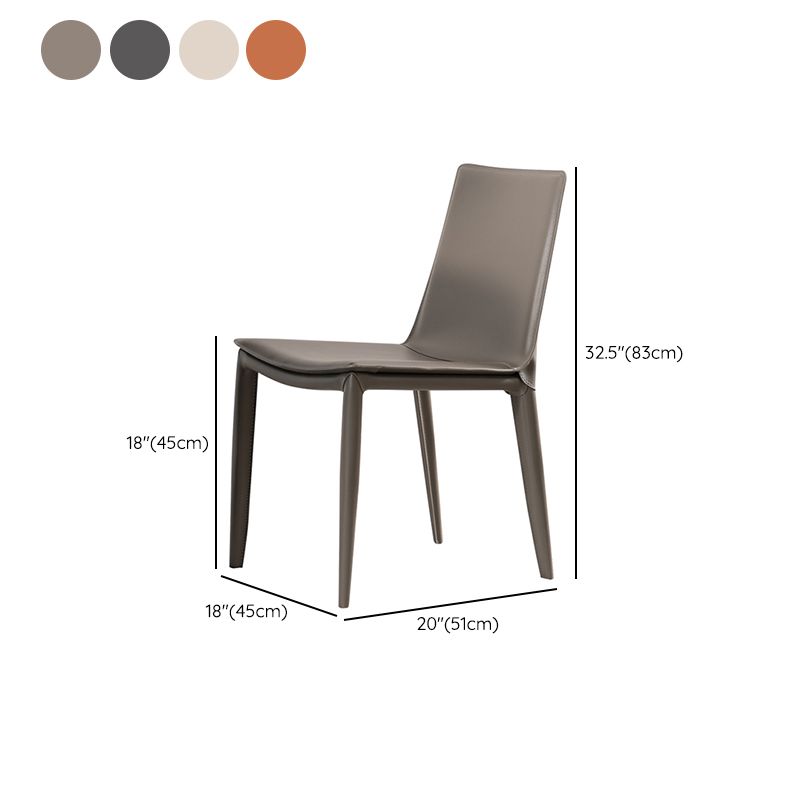 Comedor silla de comedor sin brazo de cuero falso para casa parsons