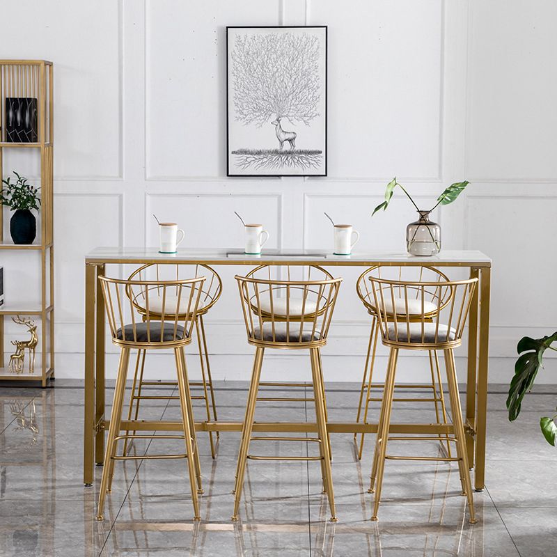 Glam 1/2/4/7-delige bartafelset Rechthoekige bartafel met metalen hoge krukken