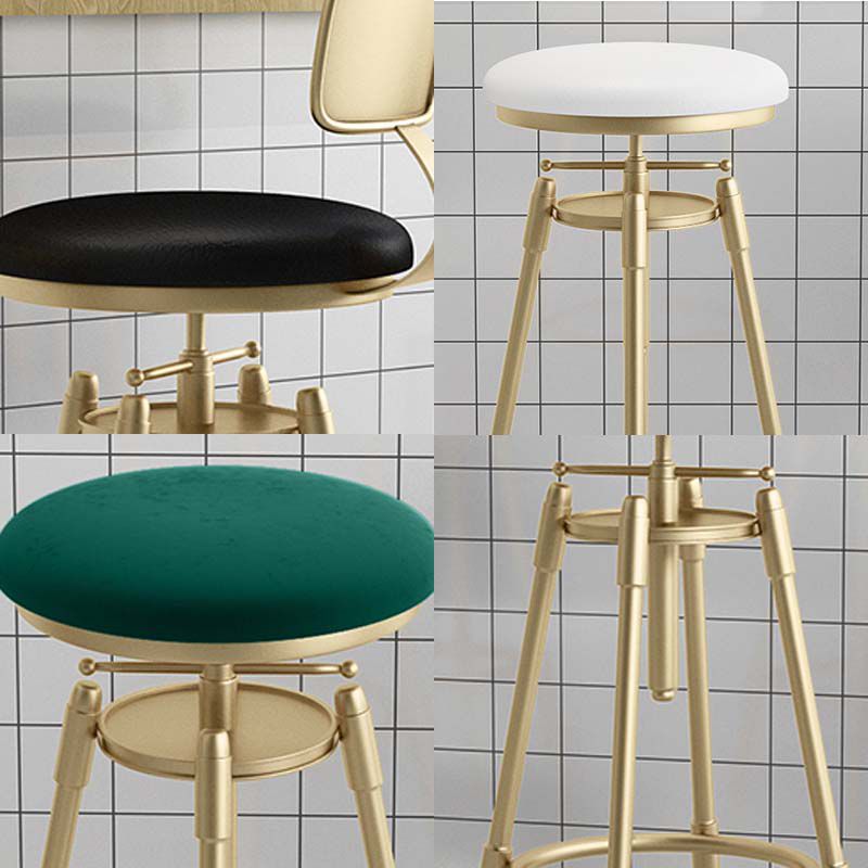 Metal Adjustable Height Bar Stool Industrial Upholstered Bar Stools Clearhalo 'Bar Furniture' 'Bar Stools' 'bar_stools' 'furn' 'furn_bar_stools' 'Furniture' 'Kitchen & Dining Furniture' 1200x1200_06f302eb-c770-439d-8cb7-7ce936f1a1a7