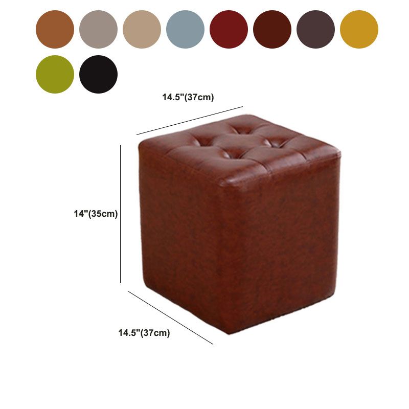 Tufted Ottoman Tear Resistant Faux Leather Contemporary Footstool Ottoman Clearhalo 'furn' 'furn_ottomans_poufs' 'Furniture' 'Living Room Furniture' 'Ottomans & Poufs' 'ottomans_poufs' 1200x1200_06f426f9-8f06-49c2-b87f-1a22e247e8ea