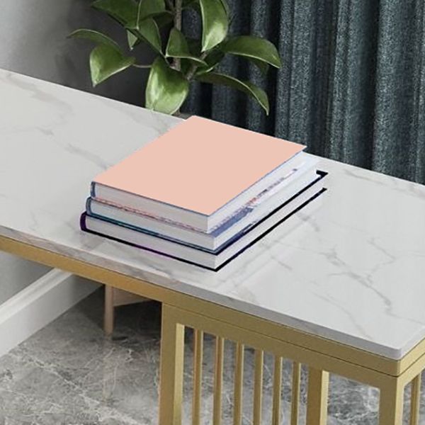 Bancone della barra del rettangolo glam nordico contropiede con gambe metalliche