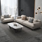 Modern Fabric Sofa Recessed Arm Seating with Pillows in White