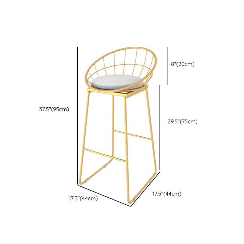 Glam Upholstered Counter Stool Low Back Stool with Gold Frame Clearhalo 'Bar Furniture' 'Bar Stools' 'bar_stools' 'furn' 'furn_bar_stools' 'Furniture' 'Kitchen & Dining Furniture' 1200x1200_06f56488-3e54-4cc4-a8a6-6971b75278bd