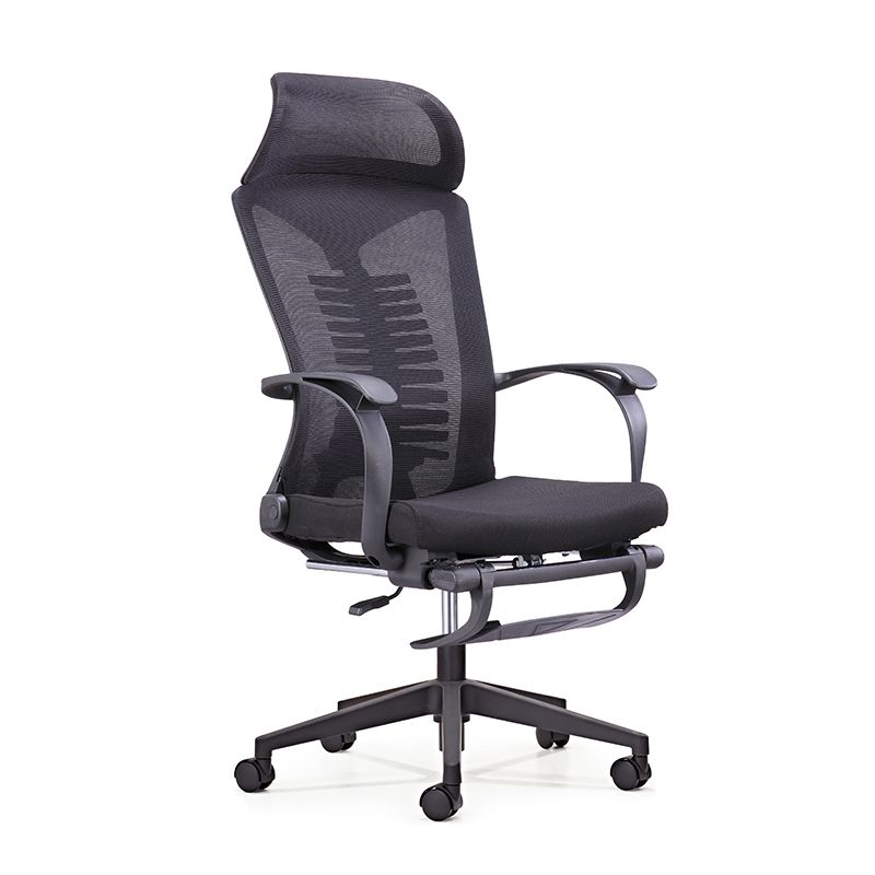 Chaise moderne à bras fixes chaise pivotante de hauteur de siège réglable avec roues