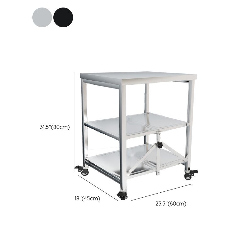 Tavolo da preparazione in metallo moderno tavolo da cucina per la casa con ripiani