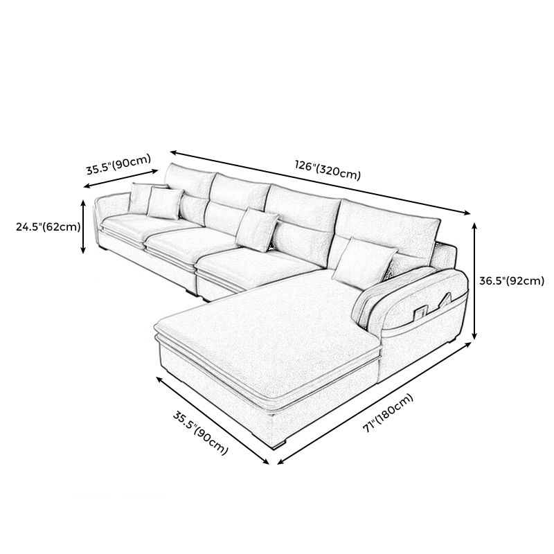 Contemporary Right Hand Facing Sectional with Pillowed Back Cushions for Four People Clearhalo 'furn' 'furn_sectionals' 'Furniture' 'furniture_sectionals' 'kitchen' 'kitchen_sectionals' 'Living Room Furniture' 'Sectionals' 1200x1200_06f9339c-5d97-4cc1-a658-573473520024