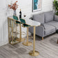Glam Faux Marble Bistro Table Indoor Iron Double Pedestal Bar Dining Table with 3-Shelf Clearhalo 'Bar Furniture' 'Bar Tables' 'bar_tables' 'furn' 'furn_bar_tables' 'Furniture' 'furniture_bar_tables' 'Kitchen & Dining Furniture' 1200x1200_06f9d905-9a46-4977-a31f-030ffca98b1b