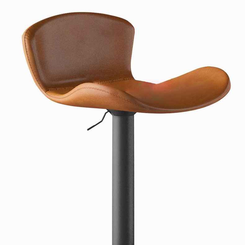 Faux Leather Adjustable Height Swivel Armless Bar Stool with Footrest Clearhalo 'Bar Furniture' 'Bar Stools' 'bar_stools' 'furn' 'furn_bar_stools' 'Furniture' 'Kitchen & Dining Furniture' 1200x1200_06fad600-02f8-4347-953b-39b81539d1d5