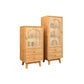 Rubberwood Accent Cabinet Modern Glass Paned Cabinet with Drawers Clearhalo 'Cabinets & Chests' 'cabinets_chests' 'furn' 'furn_cabinets_chests' 'Furniture' 'Living Room Furniture' 1200x1200_06fc5cc6-2478-43fc-9654-3ae0601dba6f