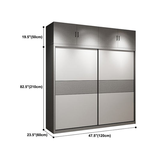 Modern Style Wooden Wardrobe White Colour Wardrobe Closet with Sliding Door