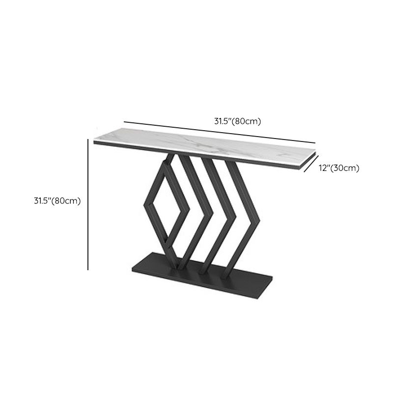 Tabla de consola de sofá glamorosa Tabla de acento de acabado antiguo en mármol