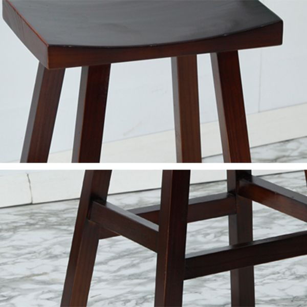 Contoured Seat Footrest Counter-height Stool Modern Solid Wood Counter and Bar Stool