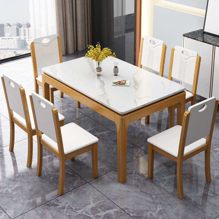 Stone Dining Room Collection Midcentury Style Rectangle 4 Legs Dining Table for Home Clearhalo ' dining_table' 'Dining Tables & Seating' 'Dining Tables' 'furn' 'furn_dining_table' 'Furniture' 'furniture_dining_table' 'Kitchen & Dining Furniture' 'kitchen&dining_furn' 'kitchen' 'kitchen_dining_table' 1200x1200_06ff7e66-85fd-414b-9ace-c56ab84f8624