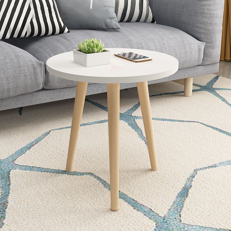 Scandinavian Style Wooden Side Table Double Tier End Table Concrete Sofa Side Accent Table