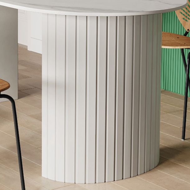 White Two Base Dining Table Modern White Stone Top Dining Table for Living Room Clearhalo 'Dining Tables & Seating' 'Dining Tables' 'dining_table' 'furn' 'furn_dining_table' 'Furniture' 'furniture_dining_table' 'Kitchen & Dining Furniture' 1200x1200_070112ff-3d0a-4c08-997a-0027d886646f