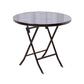 Modern Style Glass Dining Room Dinner Kitchen Table Round Table with Black Frame Clearhalo ' dining_table' 'Dining Tables & Seating' 'Dining Tables' 'furn' 'furn_dining_table' 'Furniture' 'furniture_dining_table' 'Kitchen & Dining Furniture' 'kitchen&dining_furn' 'kitchen' 'kitchen_dining_table' 1200x1200_0701387b-0a9d-4674-8b9d-b1940be5e316