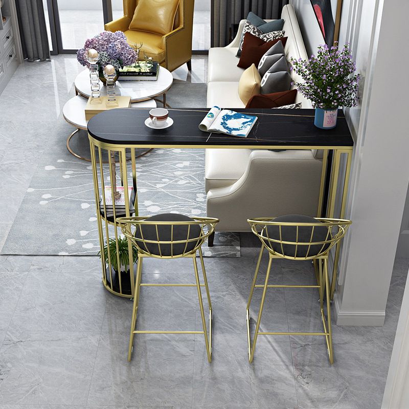 Artificial Marble Oval Bar Table 42-inch Height Top Glam Style Bistro Table Clearhalo 'Bar Furniture' 'Bar Tables' 'bar_tables' 'furn' 'furn_bar_tables' 'Furniture' 'furniture_bar_tables' 'Kitchen & Dining Furniture' 1200x1200_070277c8-32ca-431c-97b1-15e59752cf3b