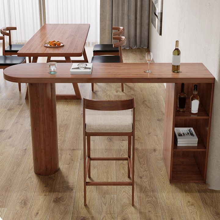 Industrial 1/2 Pieces Bar Table Set Pine Wood Counter Table with High Stools Clearhalo 'Bar Furniture' 'furn' 'furn_home_bar_bar_sets' 'Furniture' 'Home Bars & Bar Sets' 'home_bar_bar_sets' 'Kitchen & Dining Furniture' 1200x1200_0702834b-1370-4477-8c0d-25bffa7c82eb