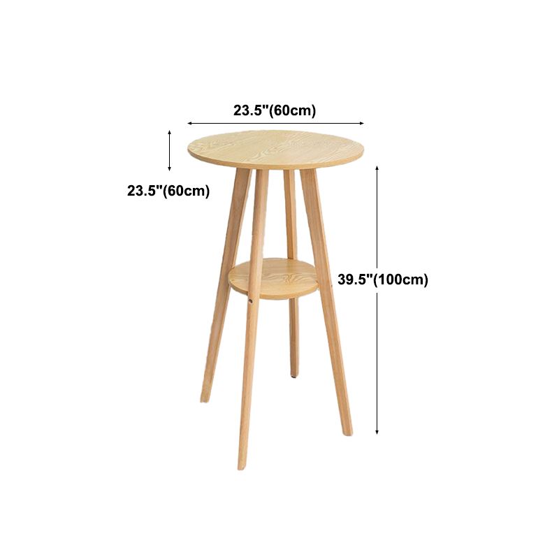 Industrial Natural Wood Bar Table 23.6"W Round Top Bistro Table for Cafe Clearhalo 'Bar Furniture' 'Bar Tables' 'bar_tables' 'furn' 'furn_bar_tables' 'Furniture' 'furniture_bar_tables' 'Kitchen & Dining Furniture' 'kitchen&dining_furn' 'kitchen' 1200x1200_07039cd0-b612-408e-8436-40e36dec3ca4