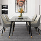 Modern Dining Table Black Frame Stone Dining Table for Dinner Room Clearhalo 'Dining Tables & Seating' 'Dining Tables' 'dining_table' 'furn' 'furn_dining_table' 'Furniture' 'Kitchen & Dining Furniture' 1200x1200_0703b5ea-ede7-49a5-b326-095fd188025b