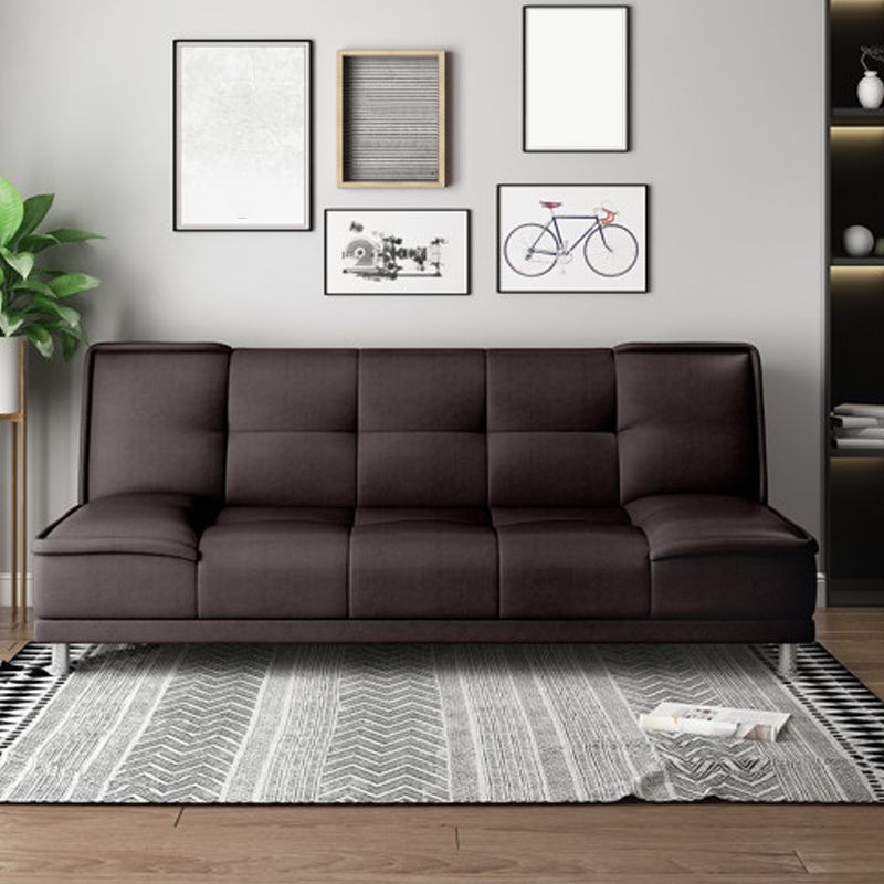 75"Modern Minimalist Armless Foldable Sleeper Leather Settee Clearhalo 'furn' 'furn_sofas' 'Furniture' 'furniture_sofas' 'kitchen' 'kitchen_sofas' 'Living Room Furniture' 'Sofa' 'sofas' 1200x1200_07053701-65c3-47dd-9405-1ea7e269ba00