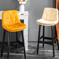 Modern Solid Wood Legs Faux Leather Bar Stools with Footrest