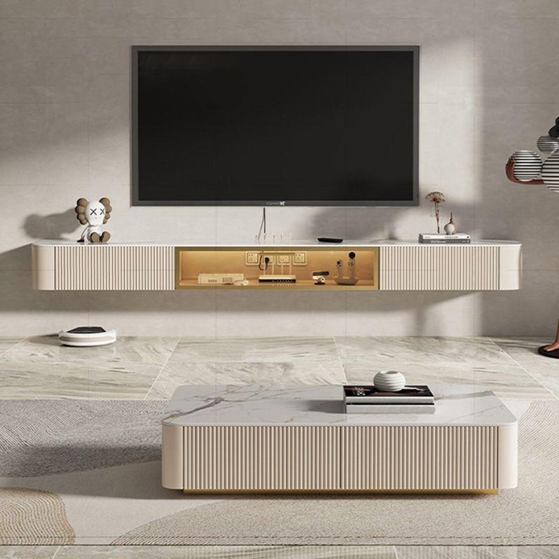 Glam Stone TV Console Floating TV Media Stand with Doors for Living Room Clearhalo 'furn' 'furn_tv_stands_entertainment_centers' 'Furniture' 'Living Room Furniture' 'TV Stands & Entertainment Centers' 'TV Stands & Media Storage Furniture' 'tv_stands_entertainment_centers' 1200x1200_0708d3a4-597a-4751-be62-96d9623a8161